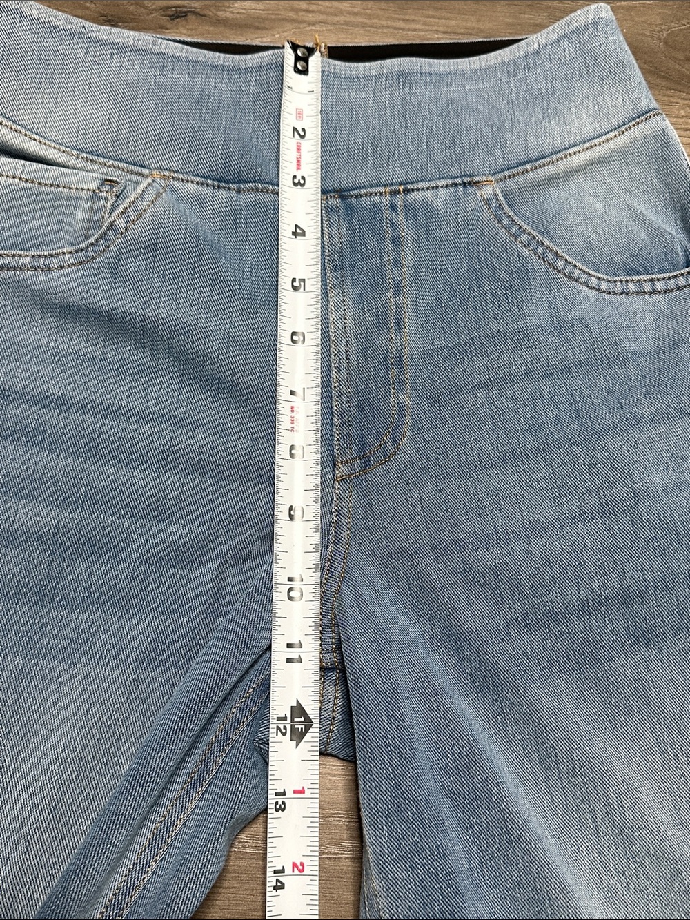 Halara Flex High Waisted Stripe Wide Leg Flowy Washed Casual Jeans Blue XS Tall - Picture 11 of 14